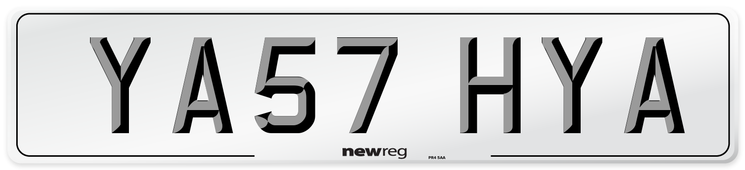 YA57 HYA Front Number Plate