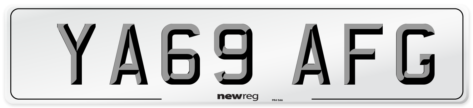 YA69 AFG Front Number Plate