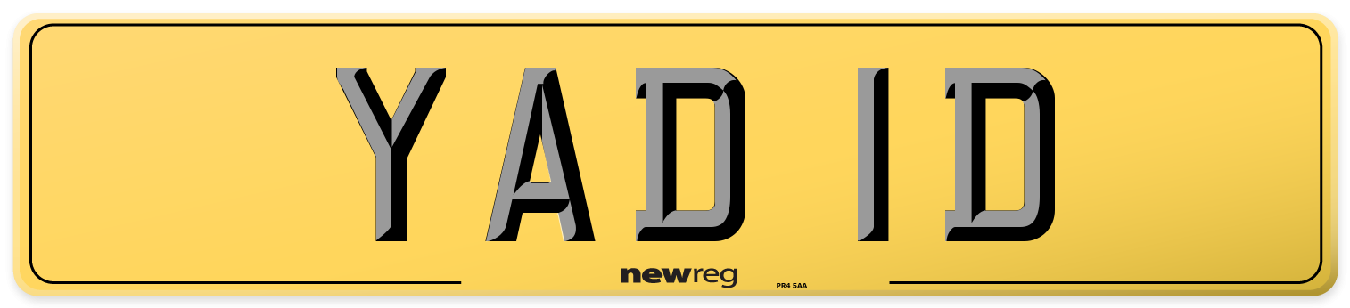 YAD 1D Rear Number Plate