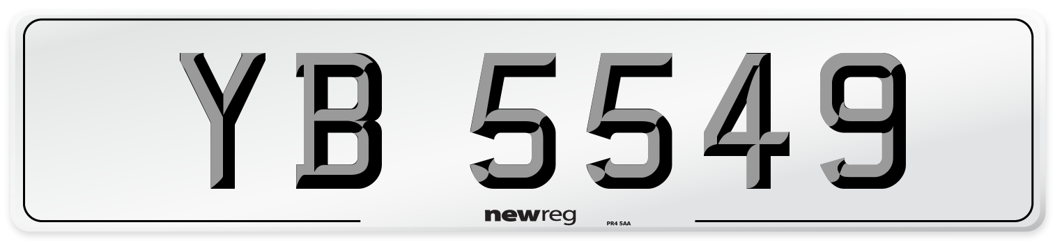 YB 5549 Front Number Plate