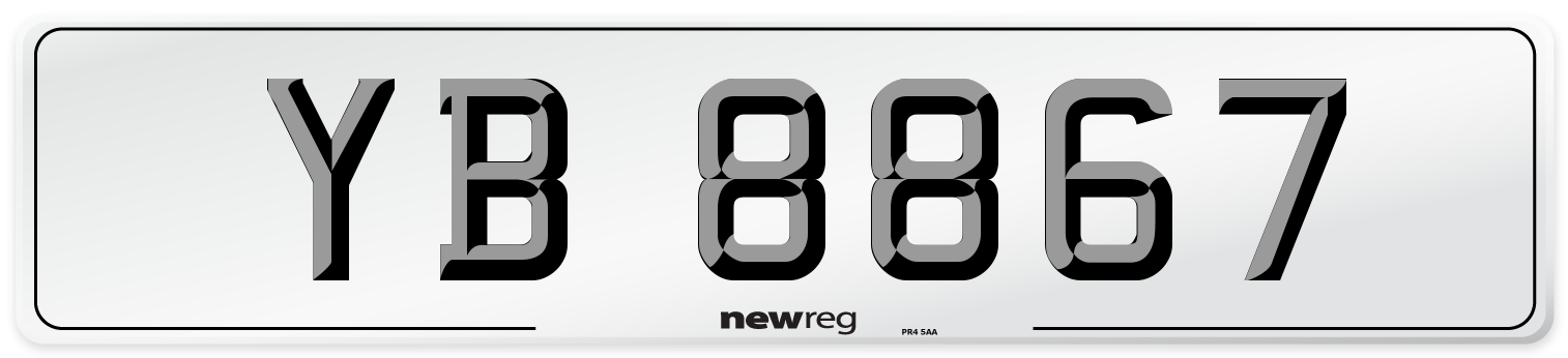YB 8867 Front Number Plate