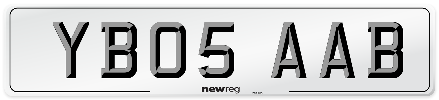 YB05 AAB Front Number Plate