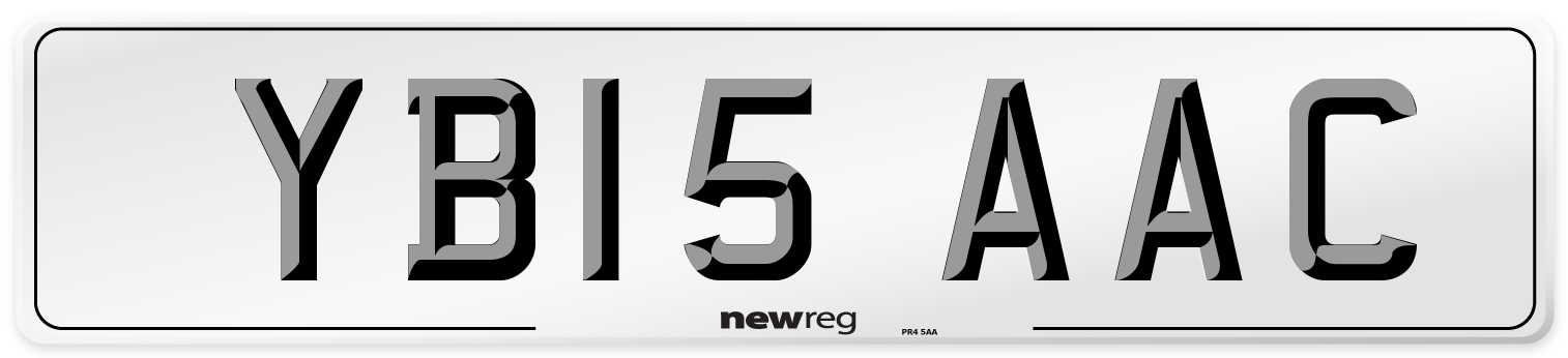 YB15 AAC Front Number Plate