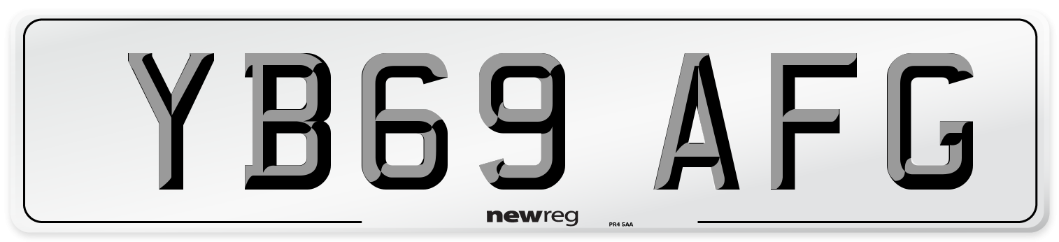 YB69 AFG Front Number Plate