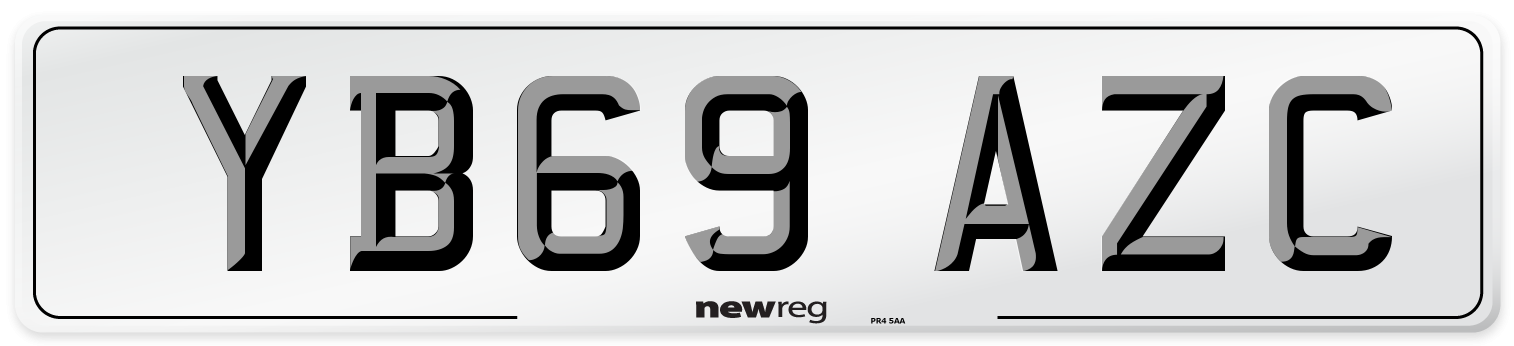 YB69 AZC Front Number Plate