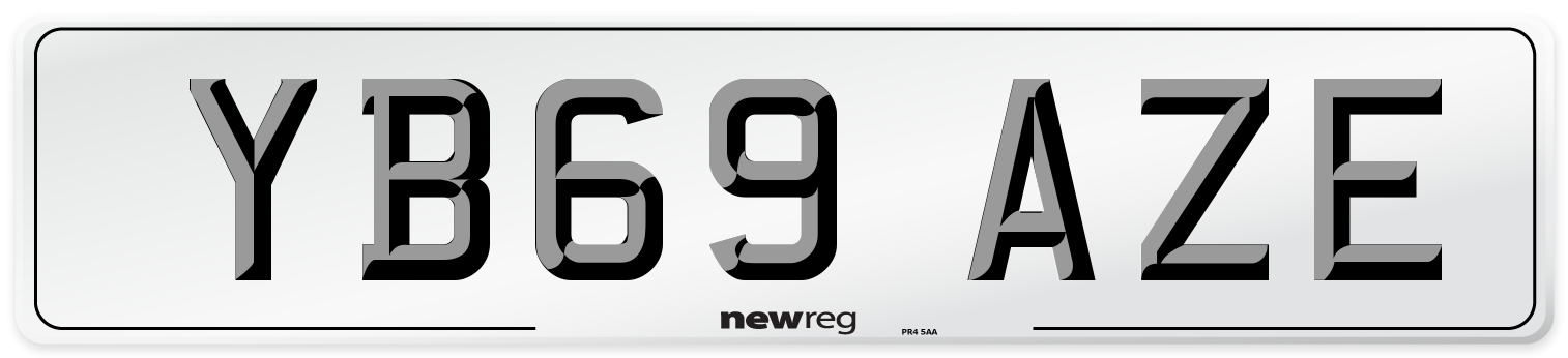 YB69 AZE Front Number Plate