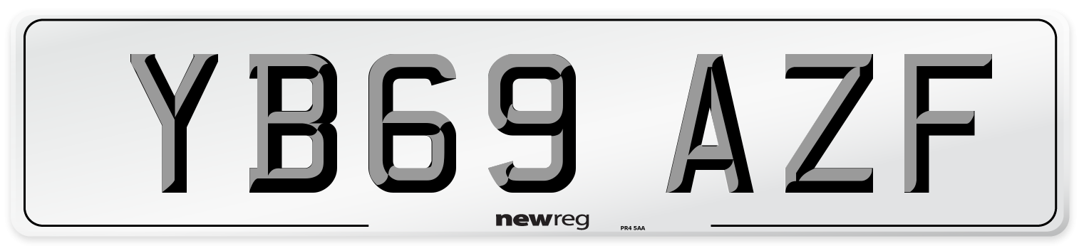 YB69 AZF Front Number Plate