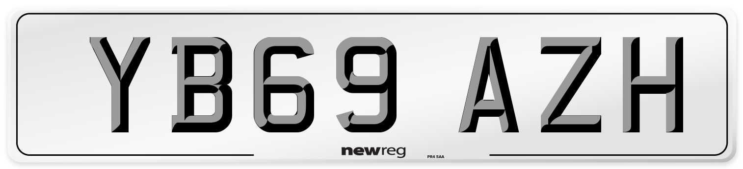 YB69 AZH Front Number Plate