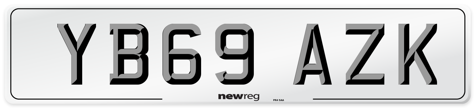 YB69 AZK Front Number Plate