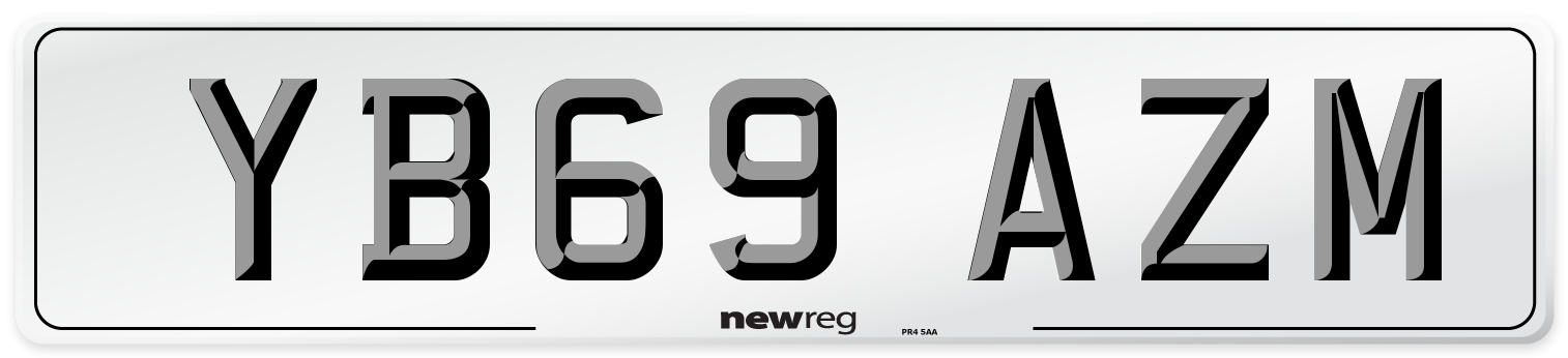 YB69 AZM Front Number Plate