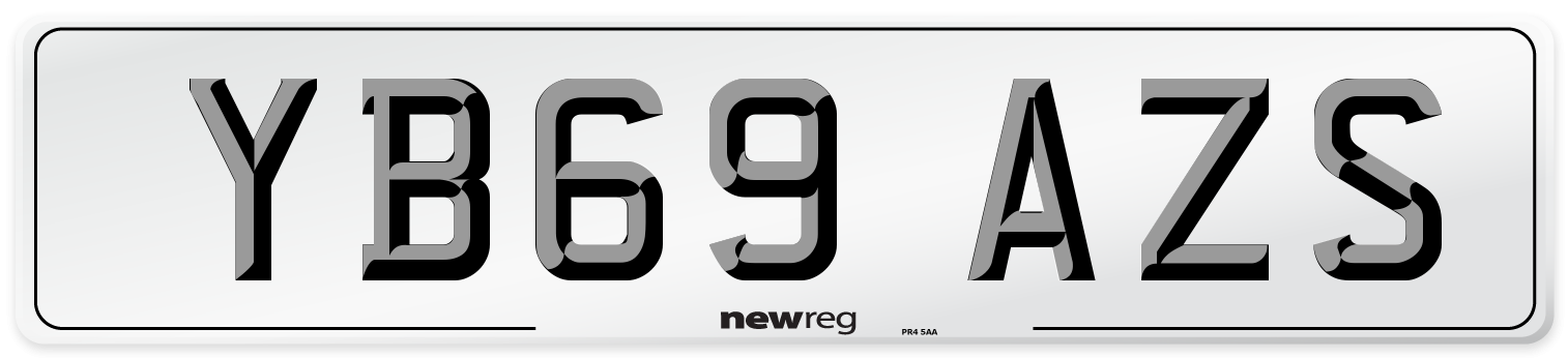 YB69 AZS Front Number Plate