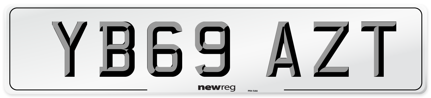YB69 AZT Front Number Plate