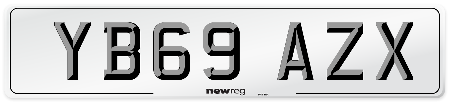 YB69 AZX Front Number Plate