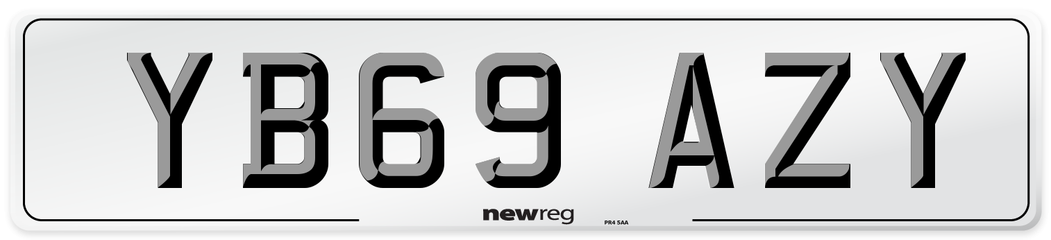 YB69 AZY Front Number Plate