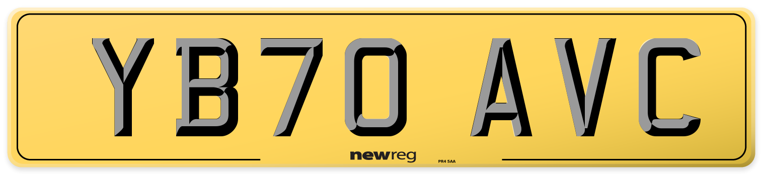 YB70 AVC Rear Number Plate