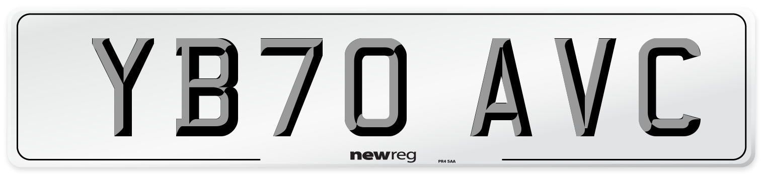 YB70 AVC Front Number Plate