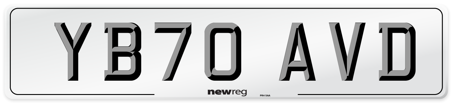 YB70 AVD Front Number Plate