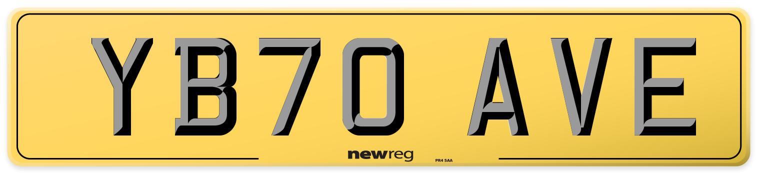 YB70 AVE Rear Number Plate