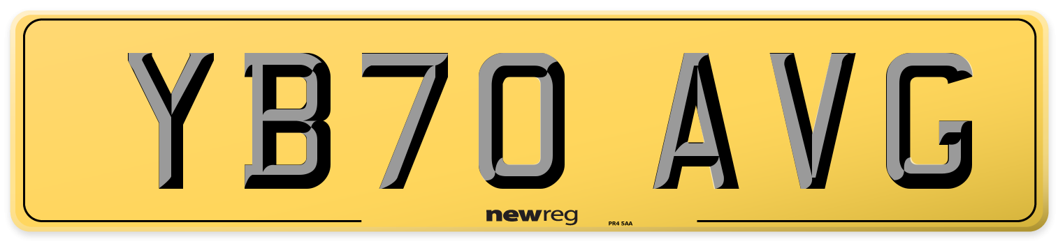 YB70 AVG Rear Number Plate
