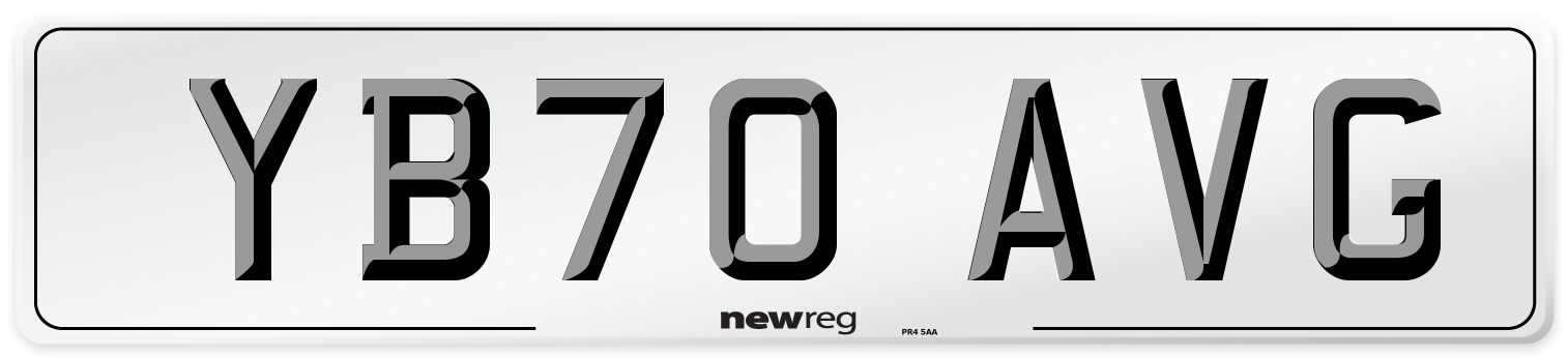 YB70 AVG Front Number Plate