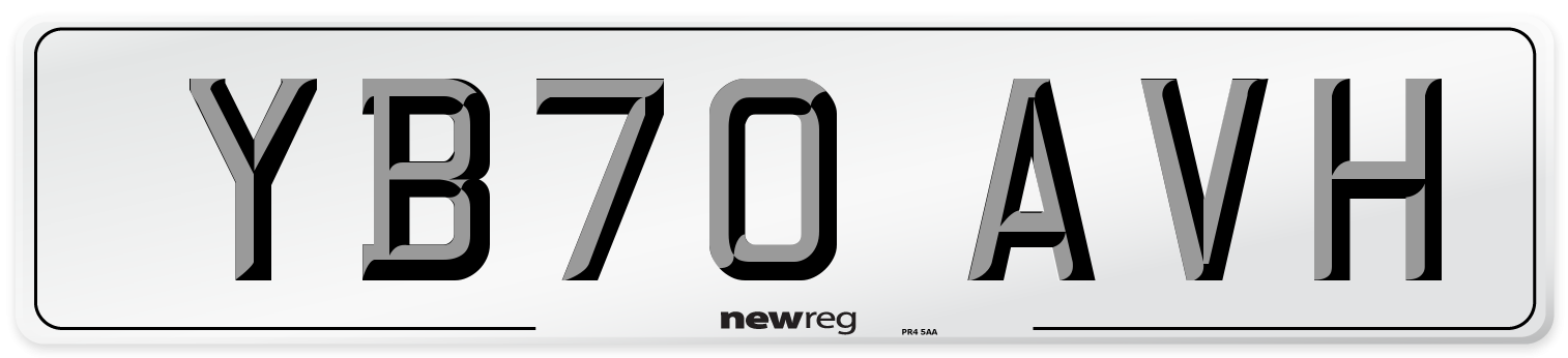 YB70 AVH Front Number Plate