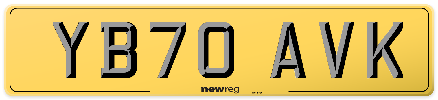 YB70 AVK Rear Number Plate
