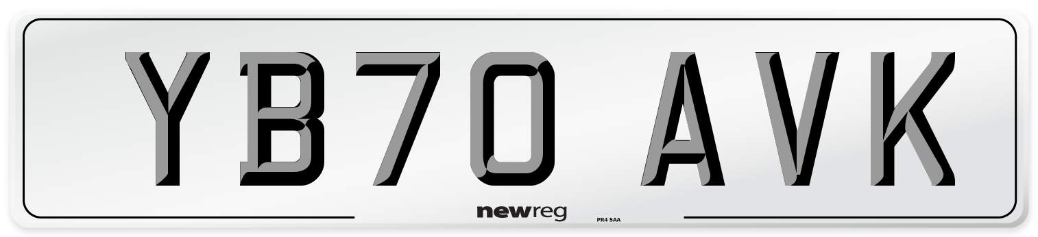 YB70 AVK Front Number Plate