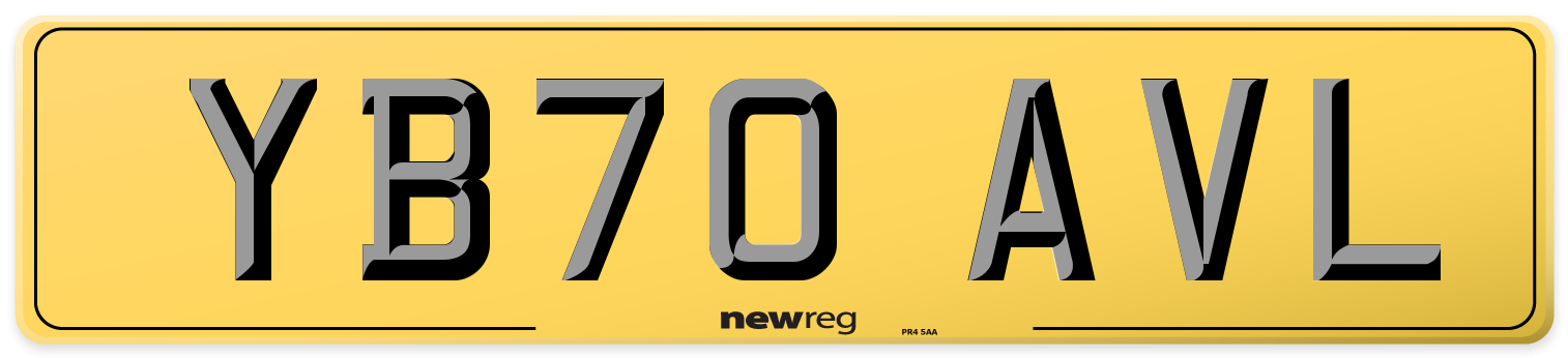 YB70 AVL Rear Number Plate