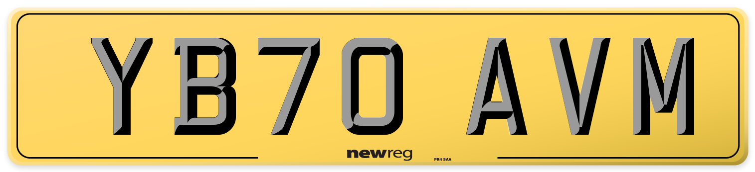 YB70 AVM Rear Number Plate