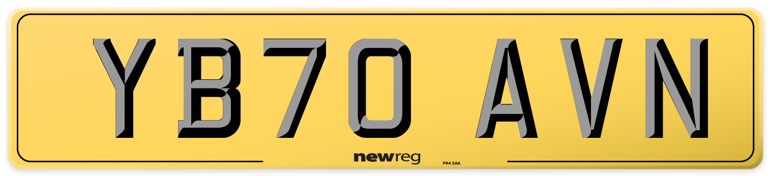 YB70 AVN Rear Number Plate