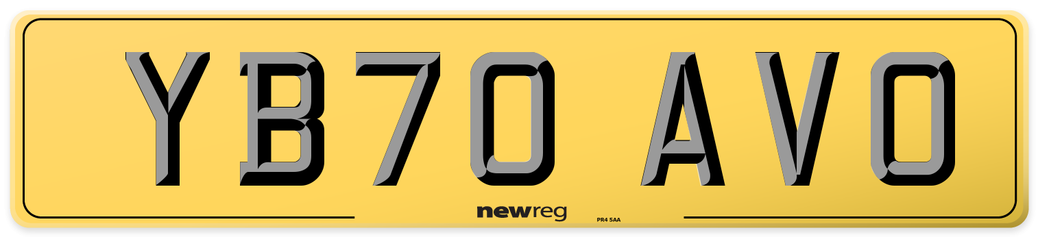 YB70 AVO Rear Number Plate