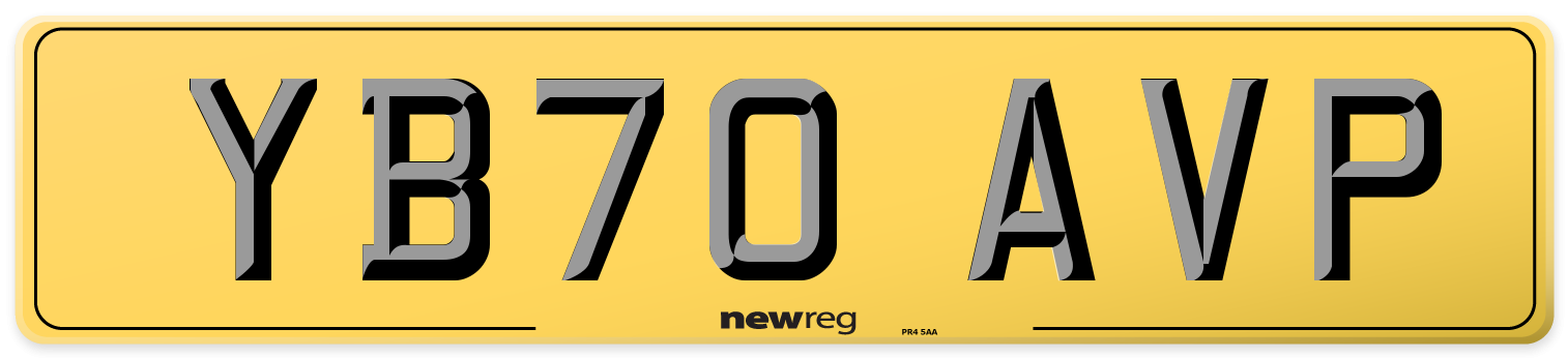 YB70 AVP Rear Number Plate