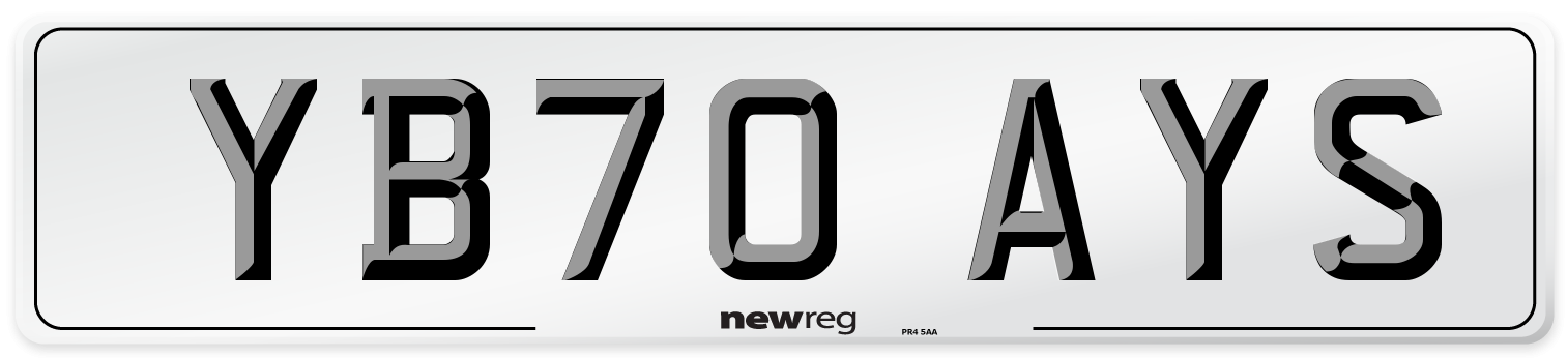 YB70 AYS Front Number Plate