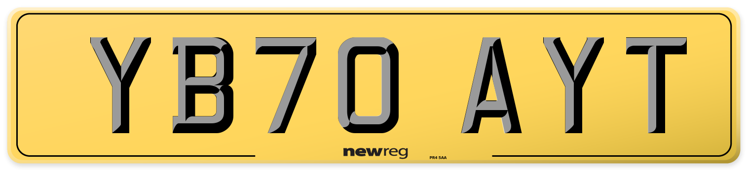 YB70 AYT Rear Number Plate