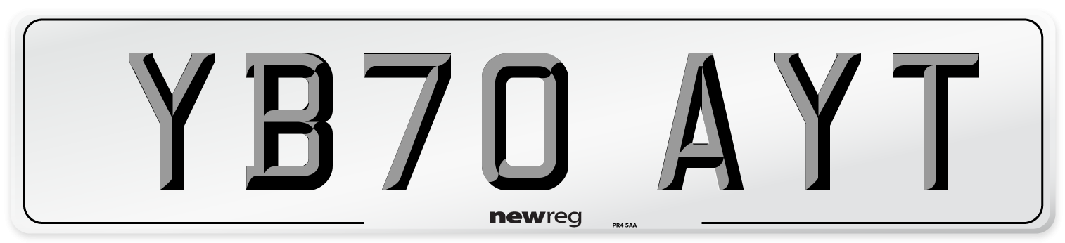 YB70 AYT Front Number Plate