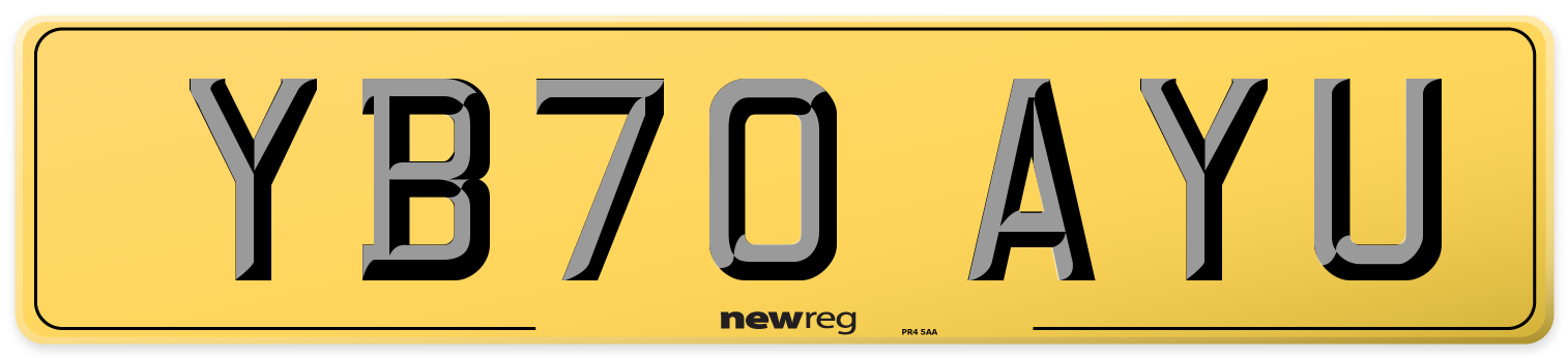 YB70 AYU Rear Number Plate