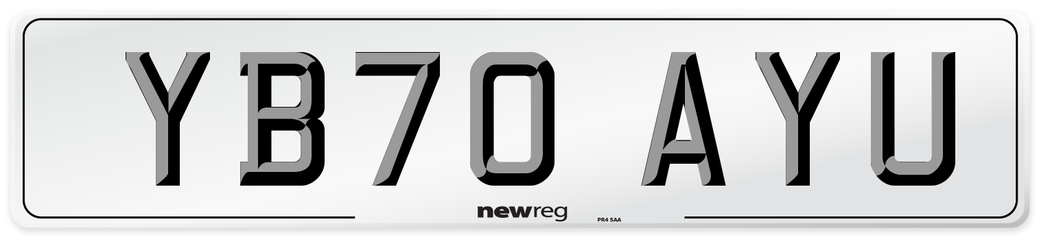 YB70 AYU Front Number Plate