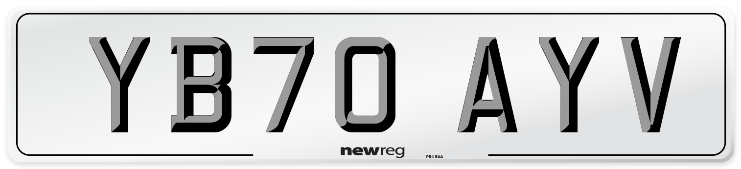 YB70 AYV Front Number Plate