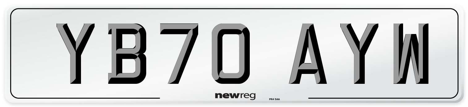 YB70 AYW Front Number Plate
