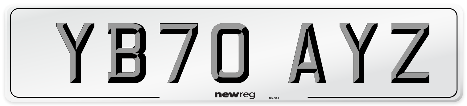 YB70 AYZ Front Number Plate