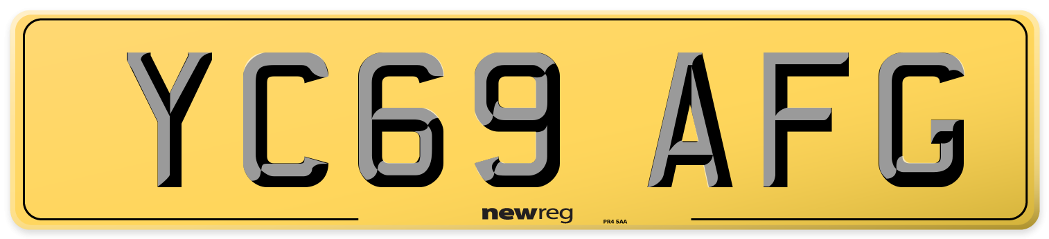 YC69 AFG Rear Number Plate