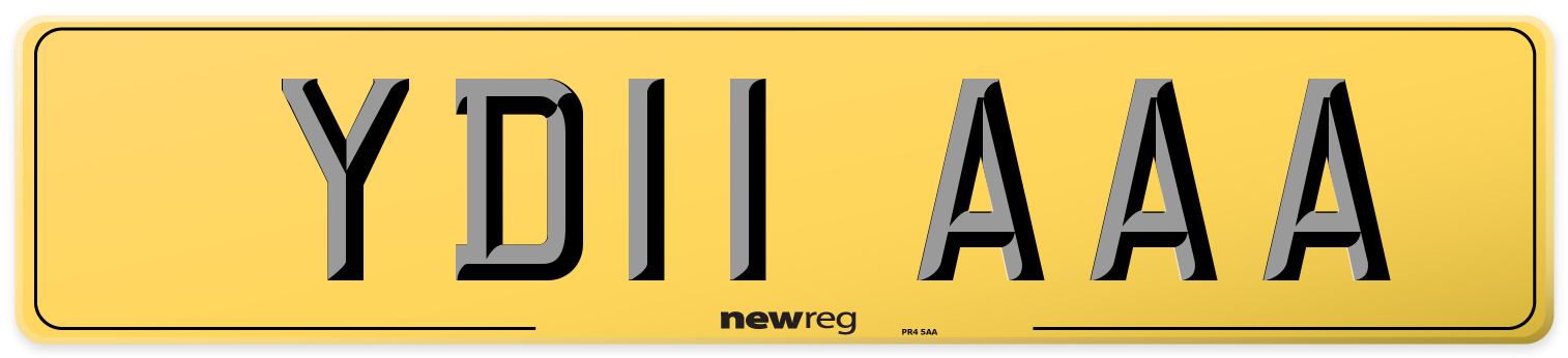 YD11 AAA Rear Number Plate