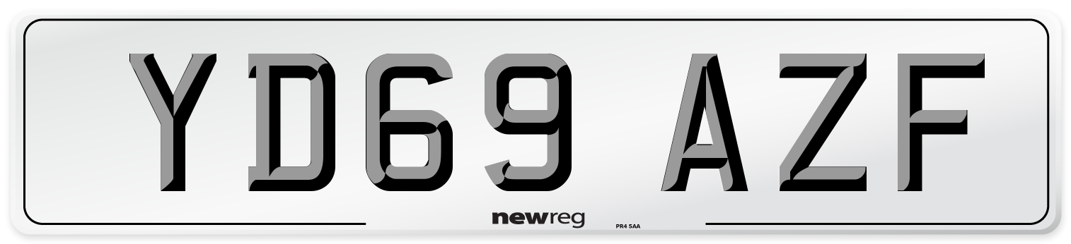 YD69 AZF Front Number Plate