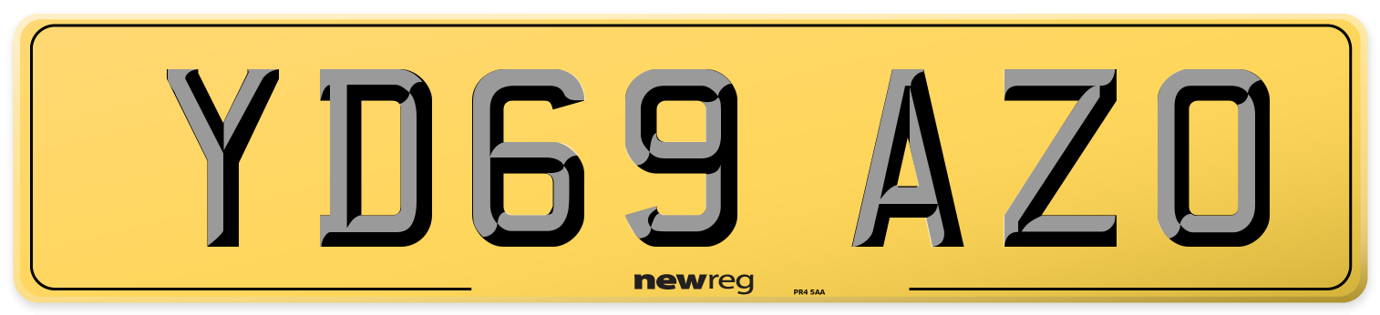 YD69 AZO Rear Number Plate