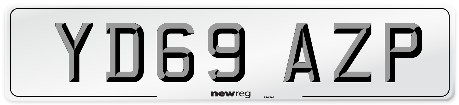 YD69 AZP Front Number Plate