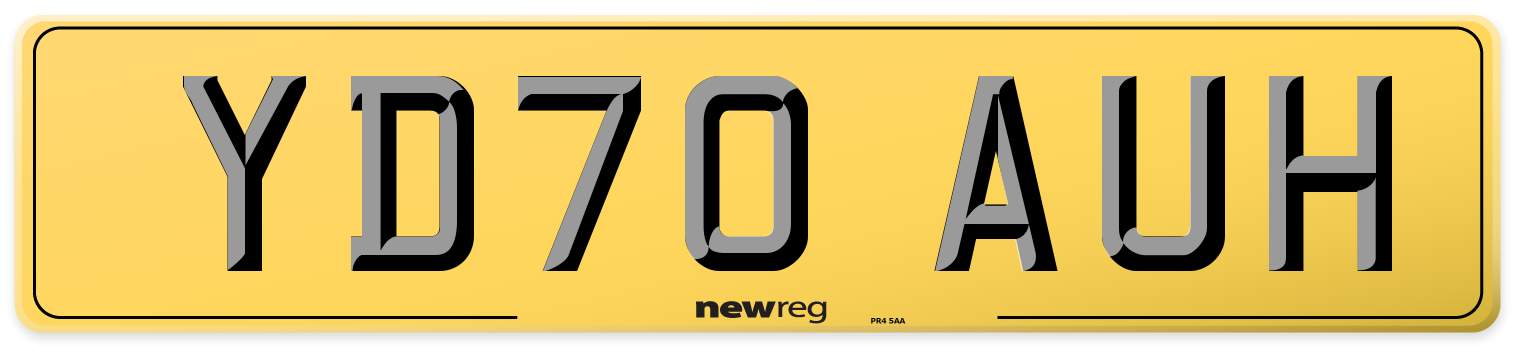 YD70 AUH Rear Number Plate