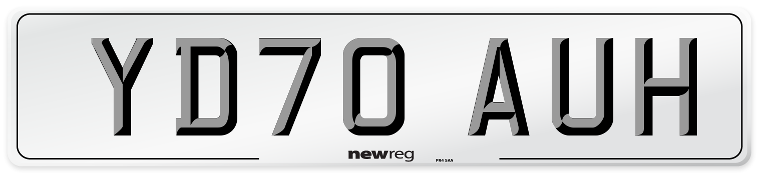YD70 AUH Front Number Plate