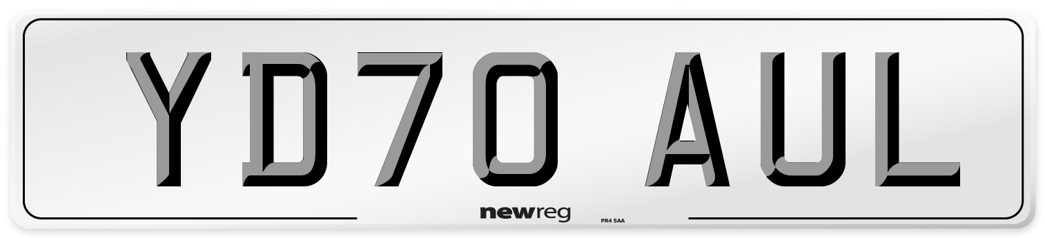 YD70 AUL Front Number Plate