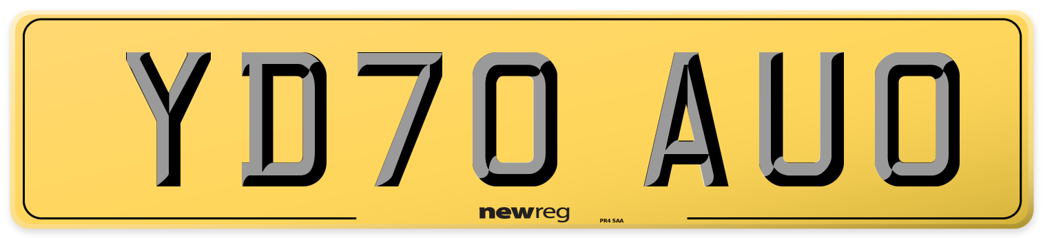 YD70 AUO Rear Number Plate