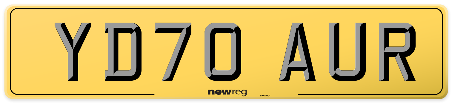 YD70 AUR Rear Number Plate